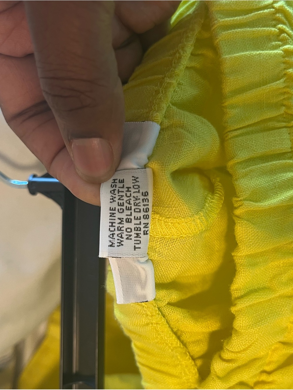 bryn Walker Wide-Leg Elastic Waist Linen Pants in Yellow With Pockets đź’Ż Linen - Picture 6 of 9